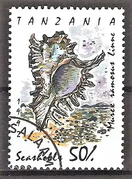 Briefmarke Tanzania Mi.Nr. 1252 o Stachelschnecke (Murex ramosus)