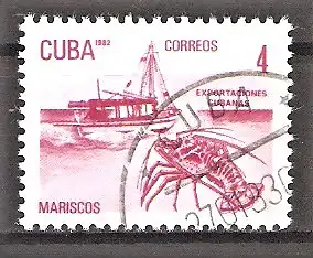 Briefmarke Cuba Mi.Nr. 2634 o Exportgüter 1982 / Karibik-Languste