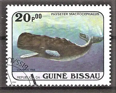 Briefmarke Guinea-Bissau Mi.Nr. 807 o Pottwal (Physeter macrocephalus)