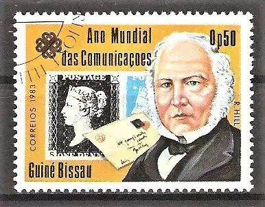 Briefmarke Guinea-Bissau Mi.Nr. 699 o Weltkommunikationsjahr 1983 / Sir Rowland Hill