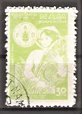 Briefmarke Vietnam Mi.Nr. 1197 o Welternährungstag 1982 / Frau mit Garbe und FAO Emblem