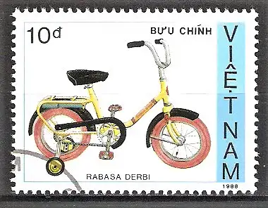 Briefmarke Vietnam Mi.Nr. 2023 o Fahrräder 1989 / Rabasa Derbi