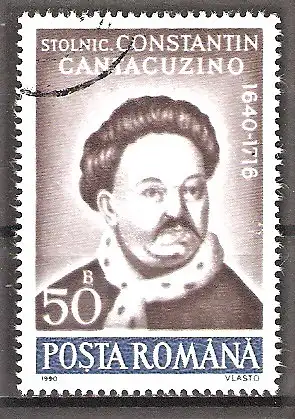 Briefmarke Rumänien Mi.Nr. 4629 o Persönlichkeiten 1990 / Constantin Cantacuzino (Geschichtsschreiber)