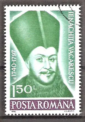 Briefmarke Rumänien Mi.Nr. 4630 o Persönlichkeiten 1990 / Ienăchiță Văcărescu (Dichter)