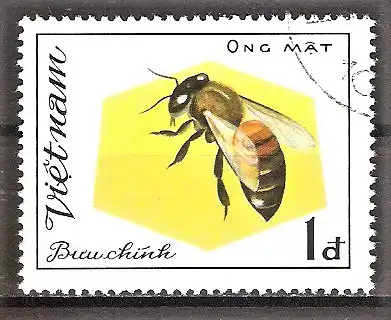 Briefmarke Vietnam Mi.Nr. 1211 o Hautflügler 1982 / Wespen und Bienen