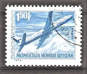 Briefmarke Mongolei Mi.Nr. 767 o Postdienste 1973 / Flugzeug An-24