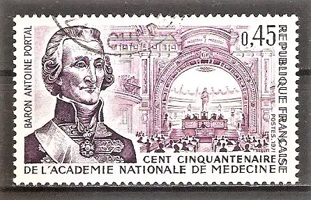 Briefmarke Frankreich Mi.Nr. 1776 o 150 Jahre Nationalakademie für Medizin 1971 / Antoine Portal / Anatom