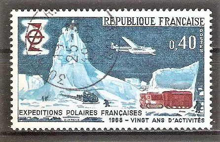 Briefmarke Frankreich Mi.Nr. 1639 o 20 Jahre französische Südpolarexpedition 1968 / Südpollandschaft