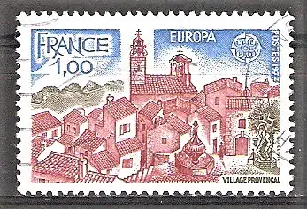 Briefmarke Frankreich Mi.Nr. 2024 o Europa CEPT Landschaften 1977 / Dorf in der Provence