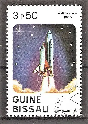 Briefmarke Guinea-Bissau Mi.Nr. 668 o Raumfahrt 1983 / Raumfähre beim Start