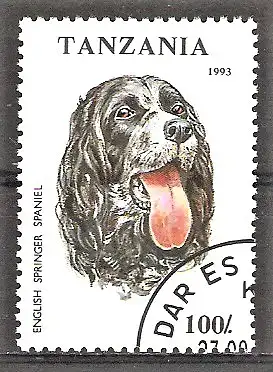 Briefmarke Tanzania Mi.Nr. 1603 o Hunde 1993 / English Springer Spaniel