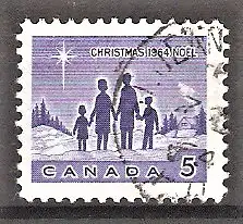 Briefmarke Canada Mi.Nr. 380 Ax o Weihnachten 1964 / Familie in der Winterlandschaft & Stern von Bethlehem