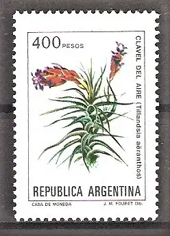 Briefmarke Argentinien Mi.Nr. 1605 y ** Blumen Argentiniens 1982 - Tillandsia (Tillandsia aeranthos)