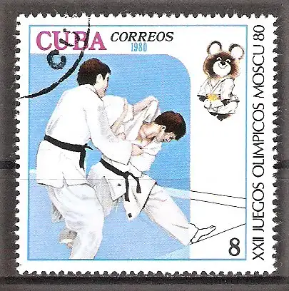 Briefmarke Cuba Mi.Nr. 2458 o Olympische Sommerspiele Moskau 1980 / Judo