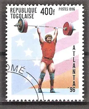 Briefmarke Togo Mi.Nr. 2386 o Olympische Sommerspiele Atlanta 1996 / Gewichtheben