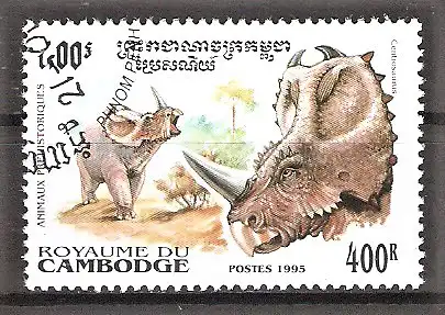 Briefmarke Kambodscha Mi.Nr. 1489 o Prähistorische Tiere 1995 / Centrosaurus