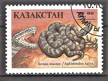 Briefmarke Kasachstan Mi.Nr. 53 o Halysschlange (Agkistrodon halys)