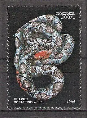 Briefmarke Tanzania Mi.Nr. 2345 o Schlangen 1996 / Kletternatter (Elaphe moellendorffi)