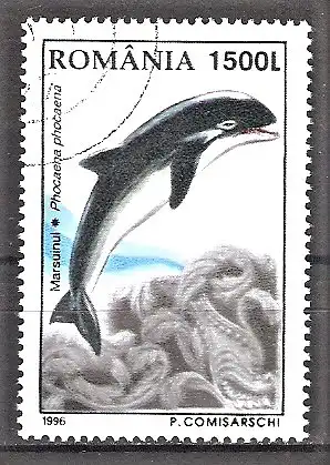 Briefmarke Rumänien Mi.Nr. 5212 o Einheimische Tiere 1996 / Delphin (Phocaena phocaena)