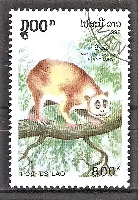 Briefmarke Laos Mi.Nr. 1341 o Affen 1992 / Kleiner Plumplori (Nycticebus pygmaeus)