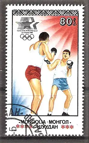 Briefmarke Mongolei Mi.Nr. 1621 o Olympische Sommerspiele Los Angeles 1984 / Boxen