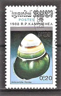 Briefmarke Kambodscha Mi.Nr. 962 o Landschnecke (Helicostyla florida)