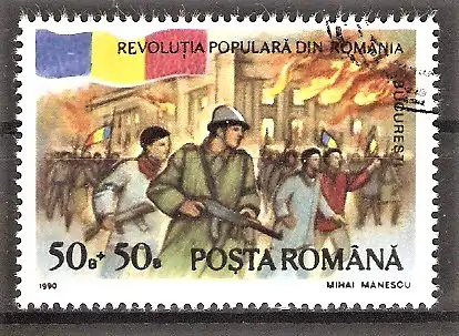 Briefmarke Rumänien Mi.Nr. 4613 o Jahrestag des Volksaufstandes 1990 / Palast der Republik in Bukarest