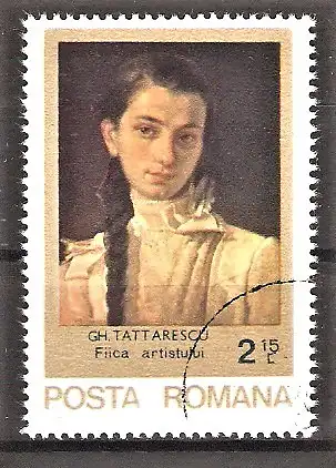 Briefmarke Rumänien Mi.Nr. 3599 o Gemälde von Gheorghe Tattarescu 1979 / "Tochter des Künstlers"