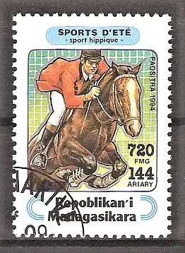 Briefmarke Madagaskar Mi.Nr. 1714 o Olympische Sportarten 1994 / Springreiten