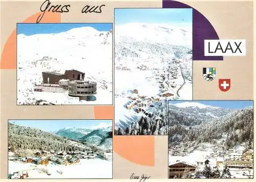 Ansichtskarte Schweiz - Laax in der Weissen Arena mit dem Crap Sogn Gion und Cons (2601)