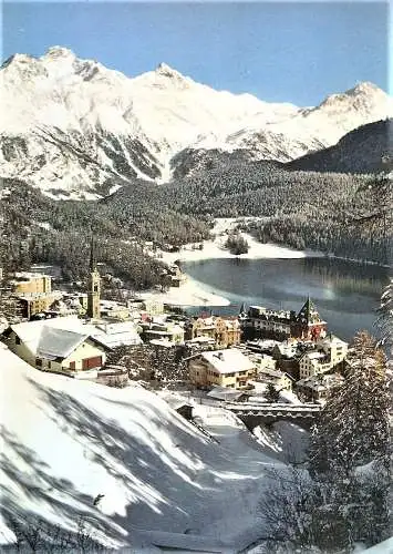 Ansichtskarte Schweiz - St. Moritz mit Languardkette (2590)