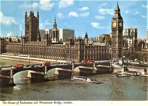 Ansichtskarte Grossbritannien - London / The Houses of Parliament and Westminster Bridge (2587)