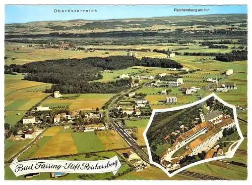 Ansichtskarte Deutschland - Bad Füssing / Stift Reichersberg - Thermalbad Füssing mit Blick nach Reichersberg am Inn (Oberösterreich) (2223)