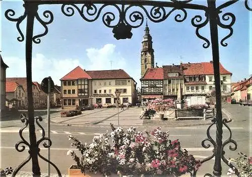 Ansichtskarte Deutschland - Bad Königshofen / Marktplatz mit Raiffeisenbank (2272)