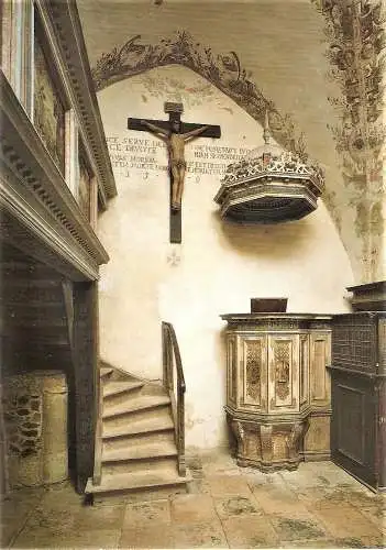 Ansichtskarte Deutschland - Burg Falkenstein / Inneres der Kapelle mit Malerei und Ausstattung (2301)