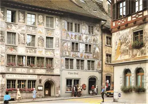 Ansichtskarte Schweiz - Stein am Rhein / Hotel Restaurant "Adler" / Thäs Graf "Zum Weissen Adler" (2312)