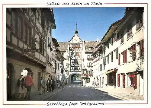 Ansichtskarte Schweiz - Stein am Rhein / Unterstadt mit Untertorturm (2313)