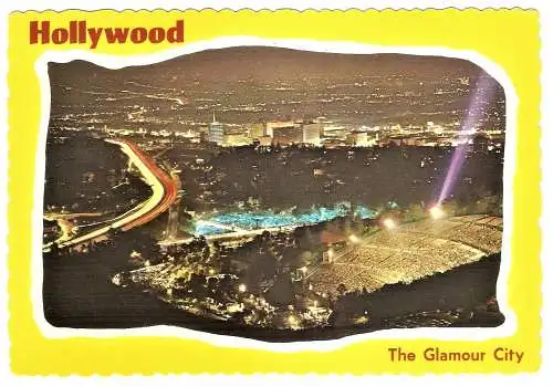 Ansichtskarte USA - Hollywood / Spectacular Night View from Mulholland Drive of Scintillating Hollywood (2370)