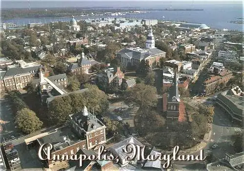Ansichtskarte USA - Annapolis / Aerial view of St. Anne's Episcopal Church and the Maryland State House (2373)