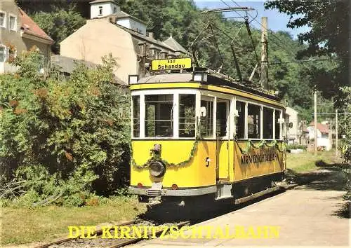 Ansichtskarte Deutschland - Bad Schandau / Kirnitzschtalbahn - Straßenbahn Triebwagen 5 erbaut 1928 bei MAN (2338)