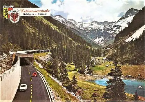 Ansichtskarte Österreich - Felbertauernstraße Salzburg / Osttirol - Nordrampe, Lawinengalerie vor dem Tunnel mit Bärenkopf (2397)