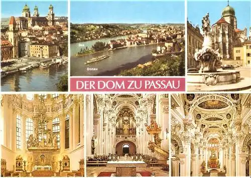 Ansichtskarte Deutschland - Passau / Der Dom zu Passau (Innen- und Außenansichten) (1639)