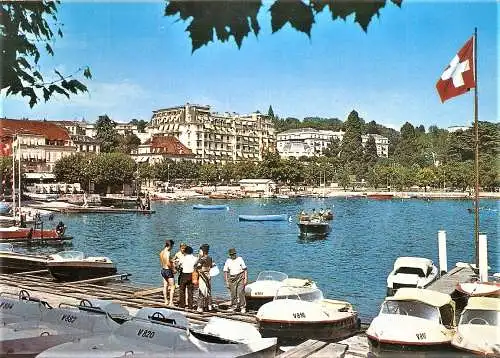 Ansichtskarte Schweiz - Lausanne-Ouchy / Blick auf den Hafen (2538)