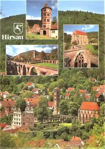 Ansichtskarte Deutschland - Hirsau / Calw-Hirsau - Klosteranlage, Uhrenturm, Herzogliches Schloss, Kreuzgang, Eulenturm, Marienkapelle (2219)