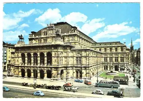 Ansichtskarte Österreich - Wien / Staatsoper mit Ringstraße und Kärntnerstraße (1859)