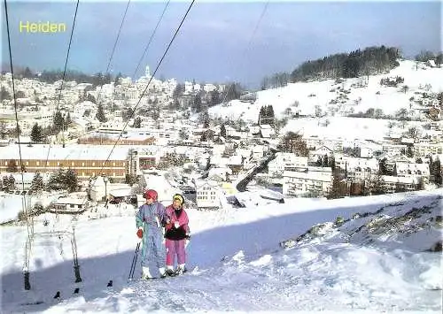 Ansichtskarte Schweiz - Heiden / Ortsansicht im Winter (1975)