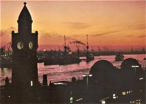 Ansichtskarte Deutschland - Hamburg / Hafen am Abend (2489)