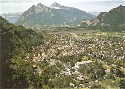 Ansichtskarte Schweiz - Bad Ragaz mit Churfirsten, Gonzen und Alvier (2548)