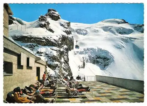 Ansichtskarte Schweiz - Engelberg / Titlisbahn - Aussichts-Terrasse des Restaurant Stand (2550)