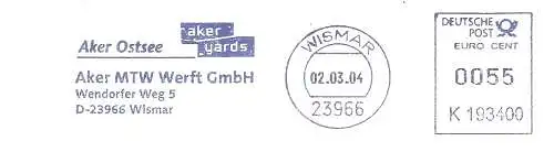 Freistempel K193400 Wismar - Aker MTW Werft / Aker Ostsee - aker yards (#2130)